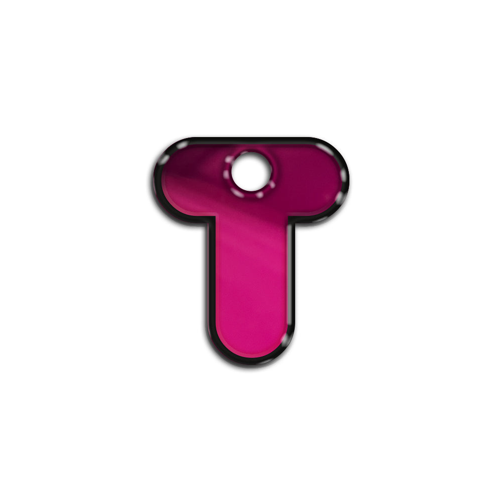 T Harfi Rounded Fuşya Metalik | İsimlik