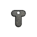 T Harfi Rounded Gri Glitter | İsimlik
