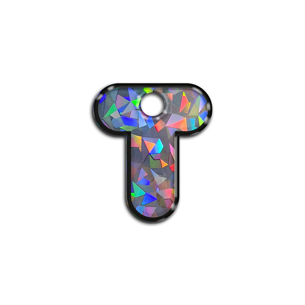T Harfi Rounded Gri Holo | İsimlik