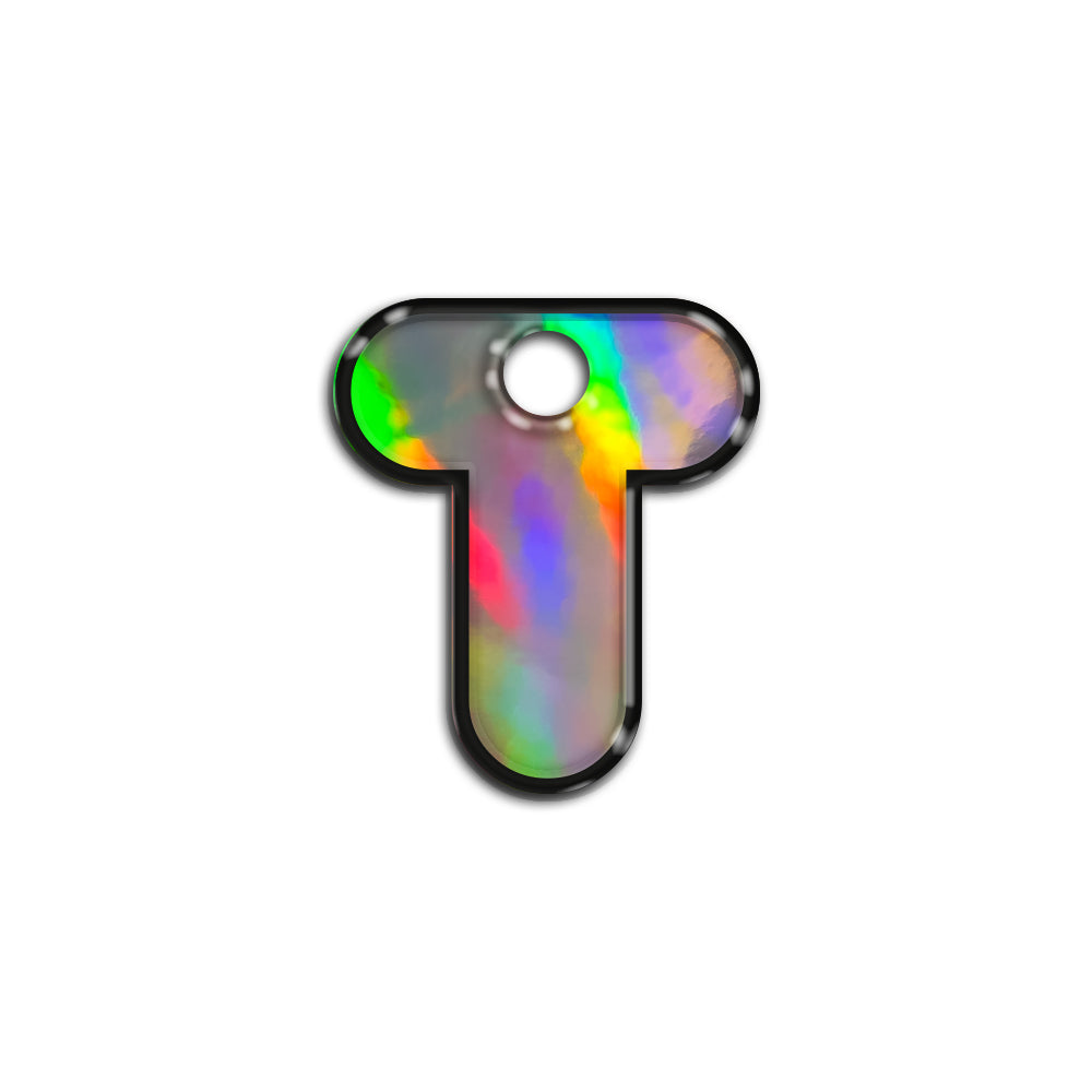 T Harfi Rounded Holographic | İsimlik