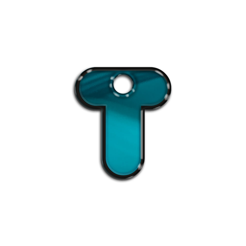 T Harfi Rounded Mavi Metalik | İsimlik