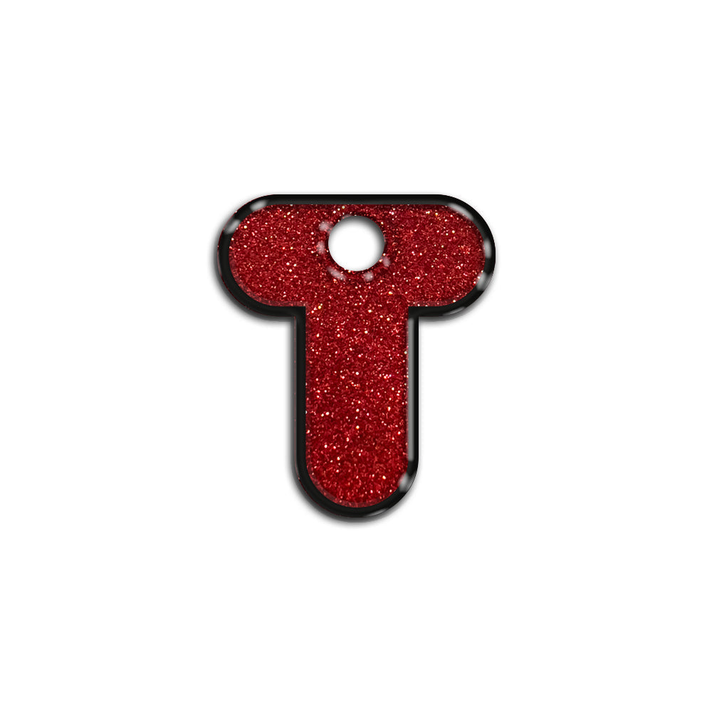 T Harfi Rounded Red Holo | İsimlik