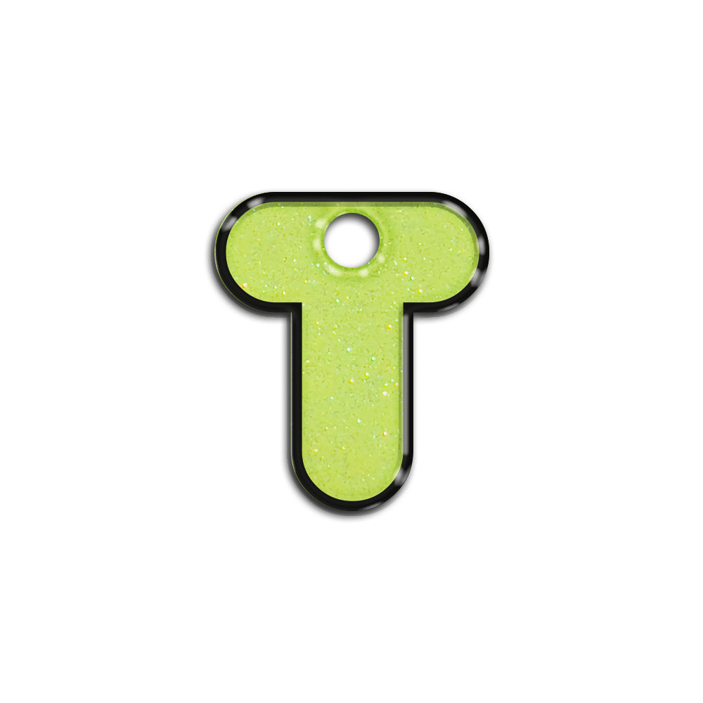 T Harfi Rounded Sarı Glitter | İsimlik