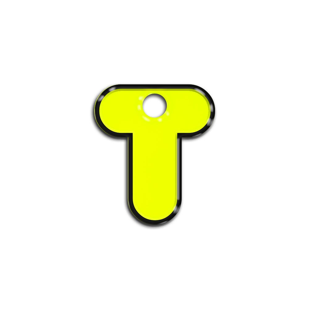 T Harfi Rounded Sarı Neon | İsimlik