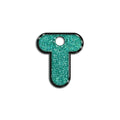 T Harfi Rounded Su Yeşil Glitter | İsimlik