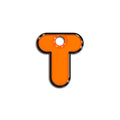 T Harfi Rounded Turuncu Neon | İsimlik