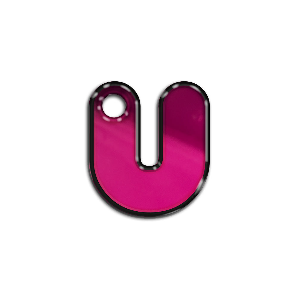 U Harfi Rounded Fuşya Metalik | İsimlik