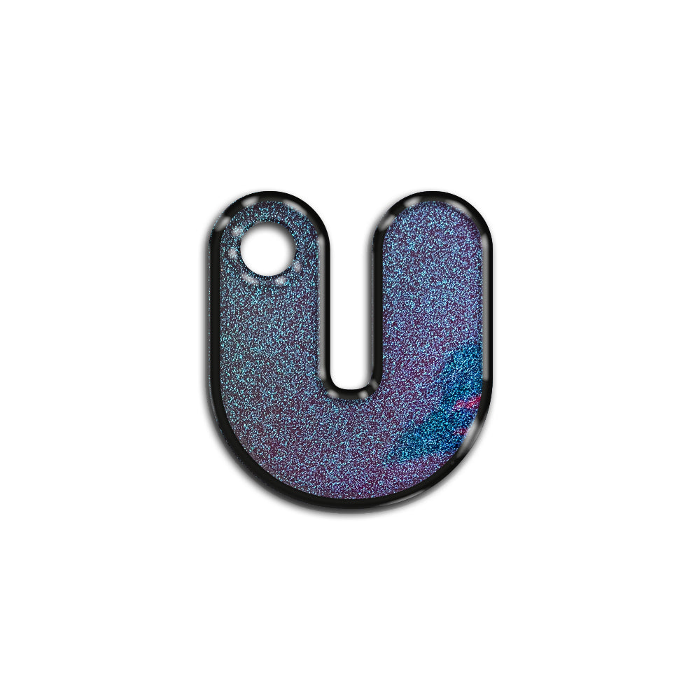 U Harfi Rounded Opal Mavi Glitter | İsimlik