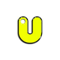 U Harfi Rounded Sarı Neon | İsimlik