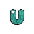U Harfi Rounded Su Yeşil Glitter | İsimlik
