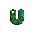 U Harfi Rounded Yeşil Holo | İsimlik