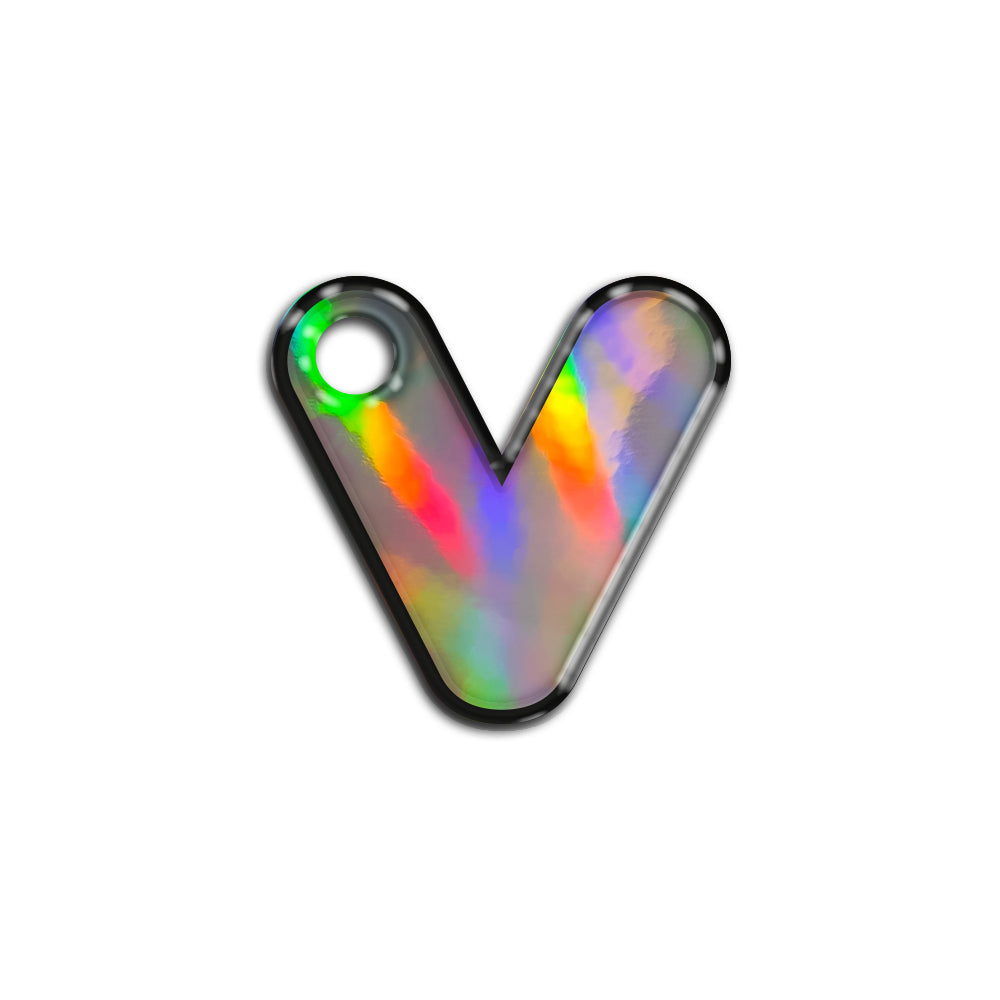 V Harfi Rounded Holographic | İsimlik