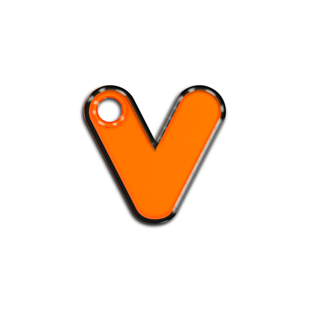 V Harfi Rounded Turuncu Neon | İsimlik