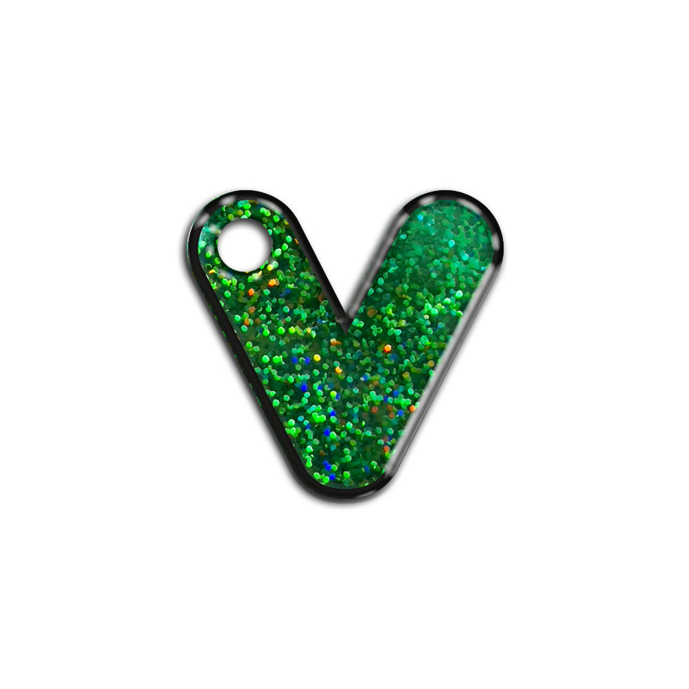 V Harfi Rounded Yeşil Holo | İsimlik