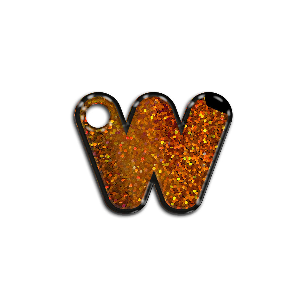 W Harfi Rounded Bakır Holo | İsimlik