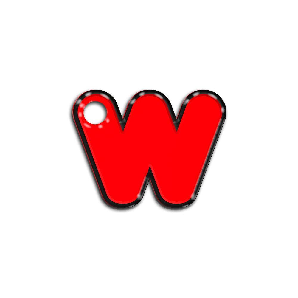 W Harfi Rounded Red Neon | İsimlik