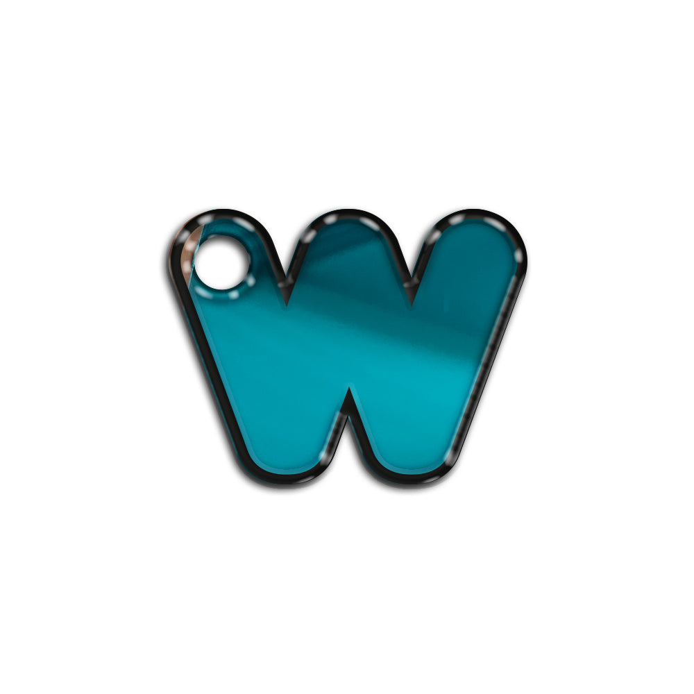 W Harfi Rounded Mavi Metalik | İsimlik