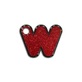 W Harfi Rounded Red Glitter | İsimlik