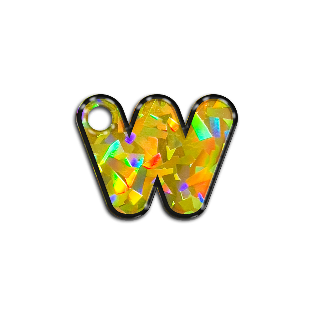 W Harfi Rounded Sarı Holo | İsimlik