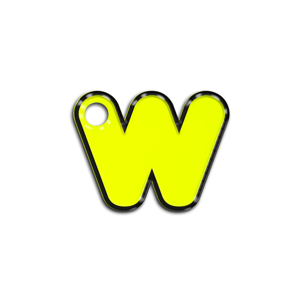 W Harfi Rounded Sarı Neon | İsimlik