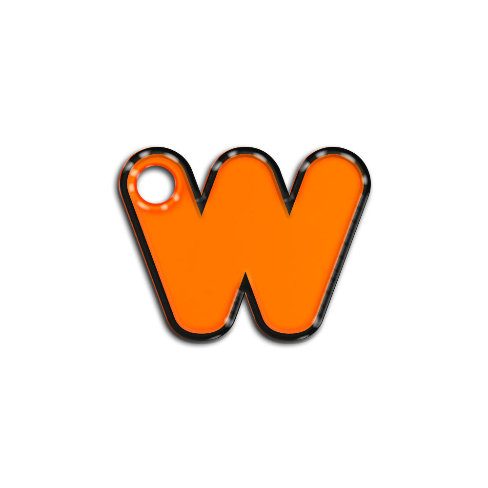W Harfi Rounded Turuncu Neon | İsimlik