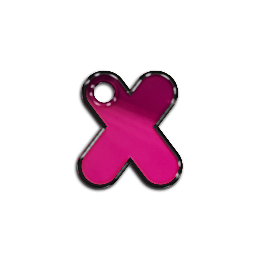 X Harfi Rounded Fuşya Metalik | İsimlik