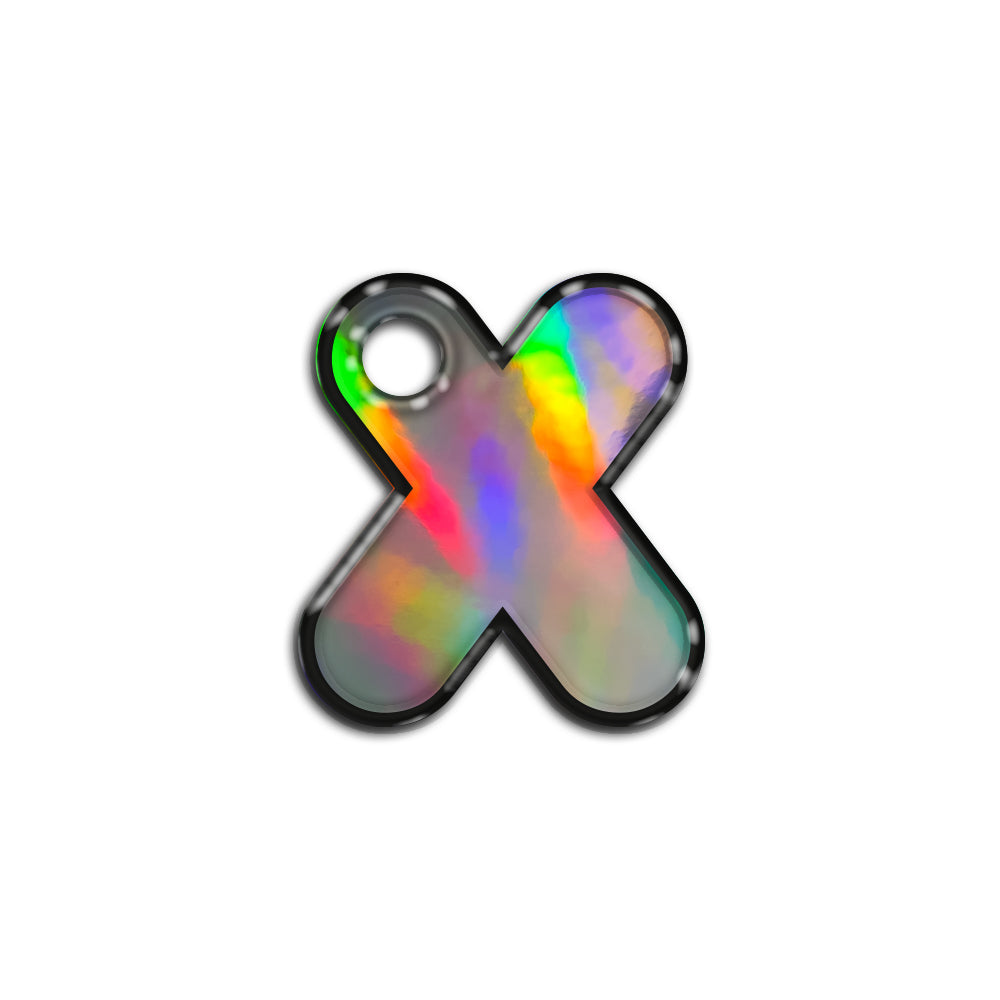 X Harfi Rounded Holographic | İsimlik