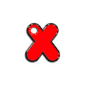 X Harfi Rounded Red Neon | İsimlik