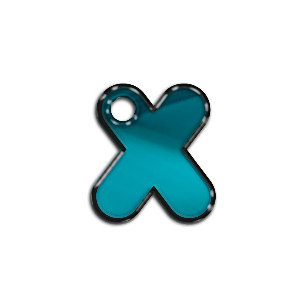 X Harfi Rounded Mavi Metalik | İsimlik