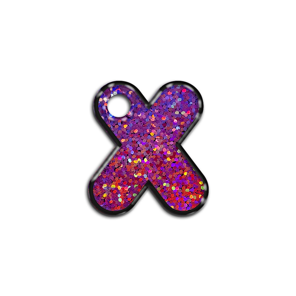 X Harfi Rounded Mor Holo | İsimlik