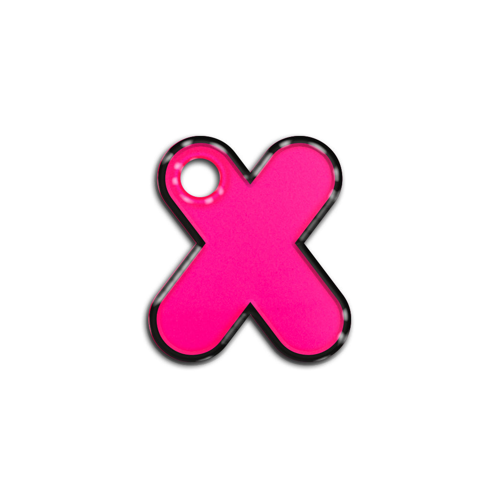 X Harfi Rounded Pembe Neon | İsimlik