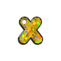 X Harfi Rounded Sarı Holo | İsimlik