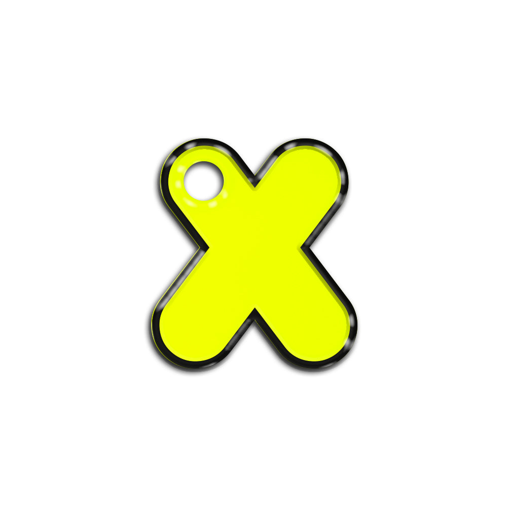 X Harfi Rounded Sarı Neon | İsimlik