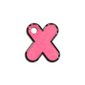 X Harfi Rounded Şeker Pembe Glitter | İsimlik