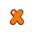 X Harfi Rounded Turuncu Neon | İsimlik