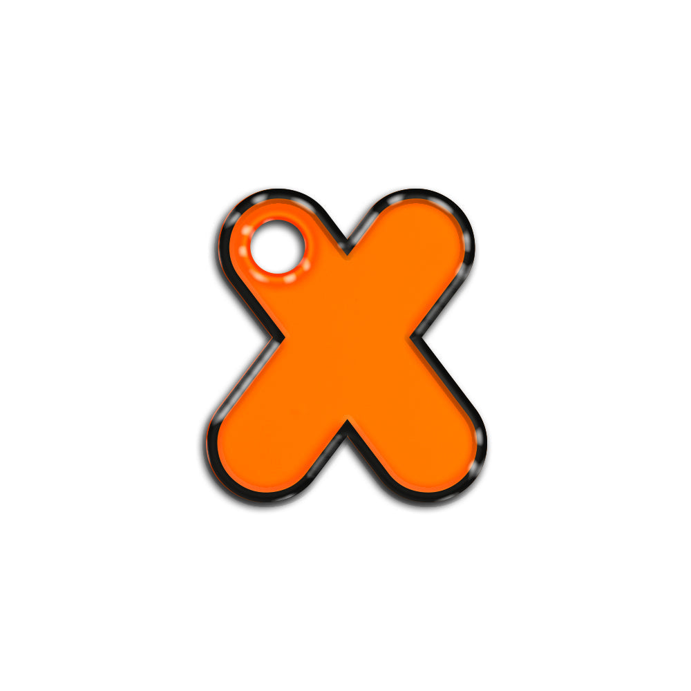 X Harfi Rounded Turuncu Neon | İsimlik