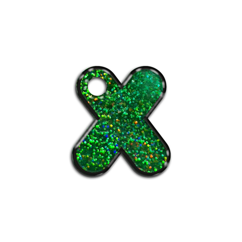 X Harfi Rounded Yeşil Holo | İsimlik