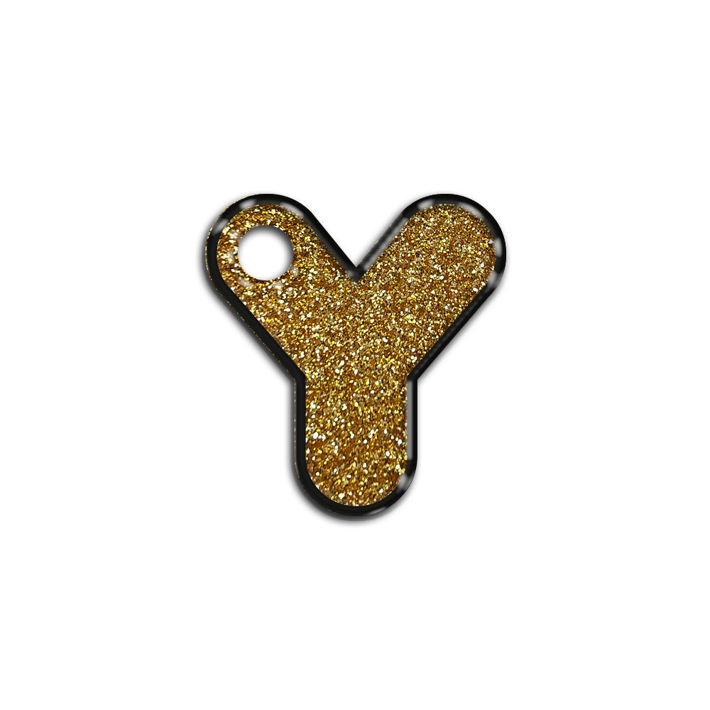 Y Harfi Rounded Altın Glitter | İsimlik