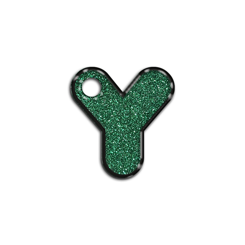 Y Harfi Rounded Yeşil Glitter | İsimlik