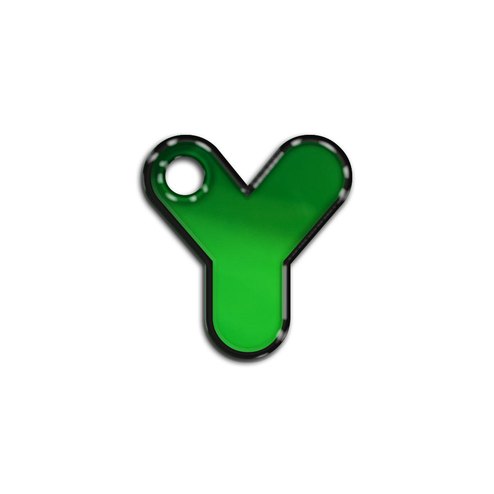 Y Harfi Rounded Yeşil Metalik | İsimlik