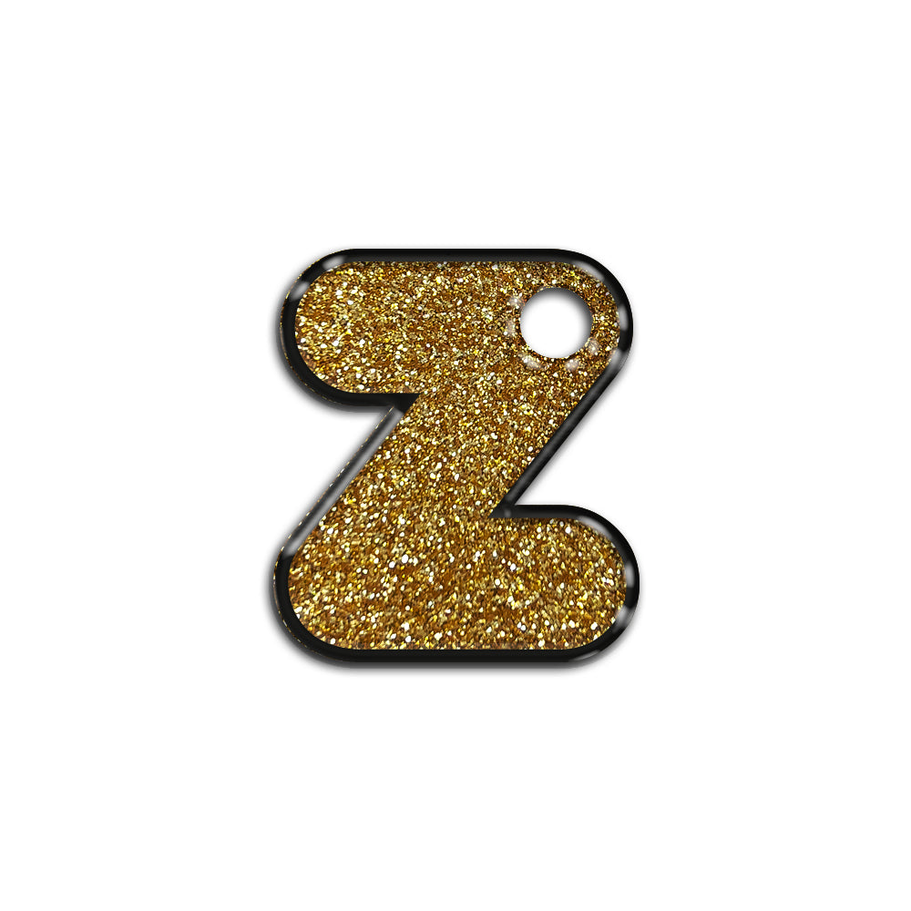 Z Harfi Rounded Altın Glitter | İsimlik