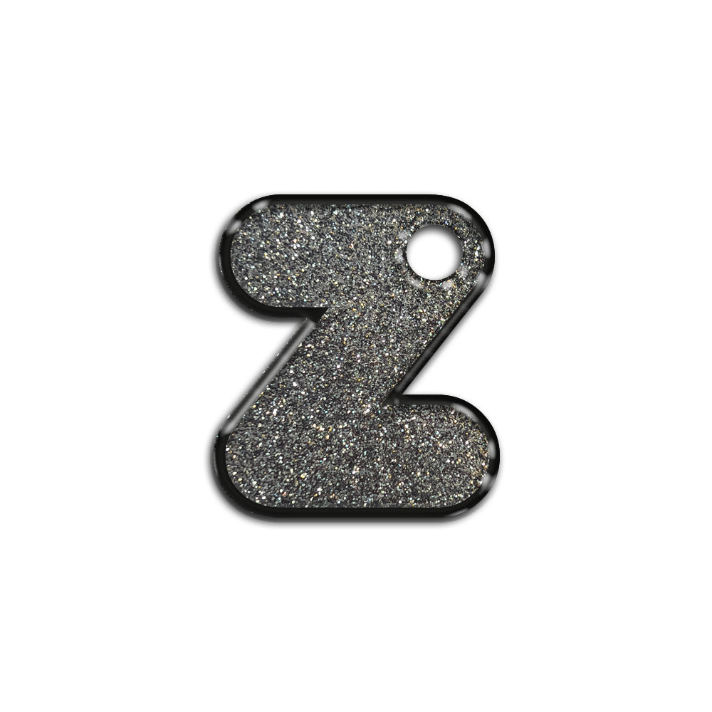 Z Harfi Rounded Gri Glitter | İsimlik