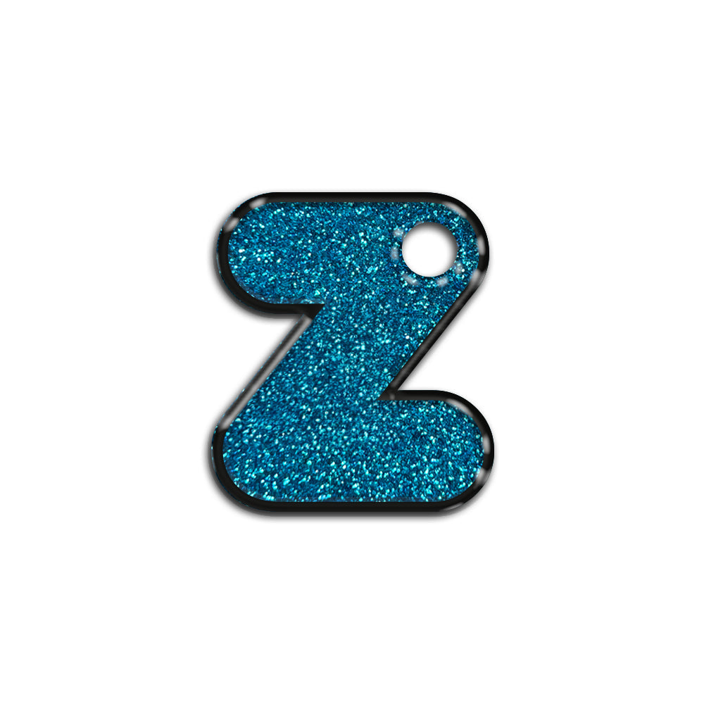 Z Harfi Rounded Mavi Glitter | İsimlik