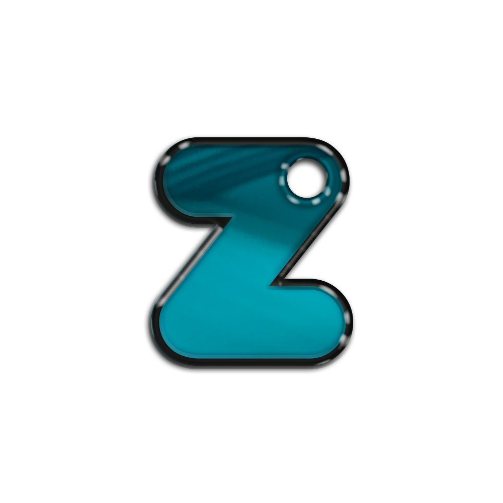 Z Harfi Rounded Mavi Metalik | İsimlik