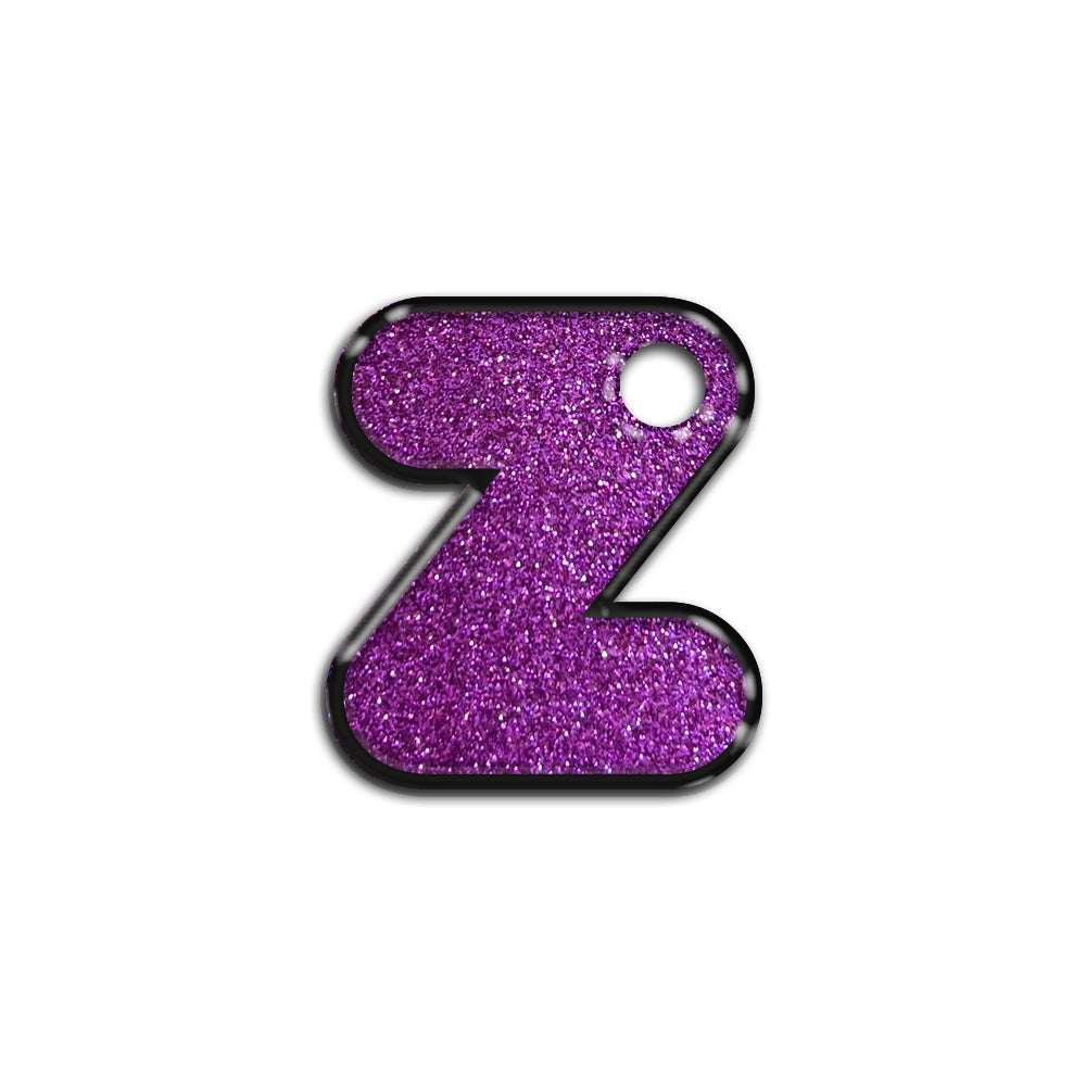 Z Harfi Rounded Mor Glitter | İsimlik