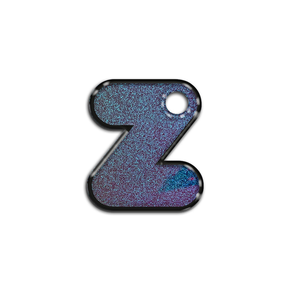 Z Harfi Rounded Opal Mavi Glitter | İsimlik
