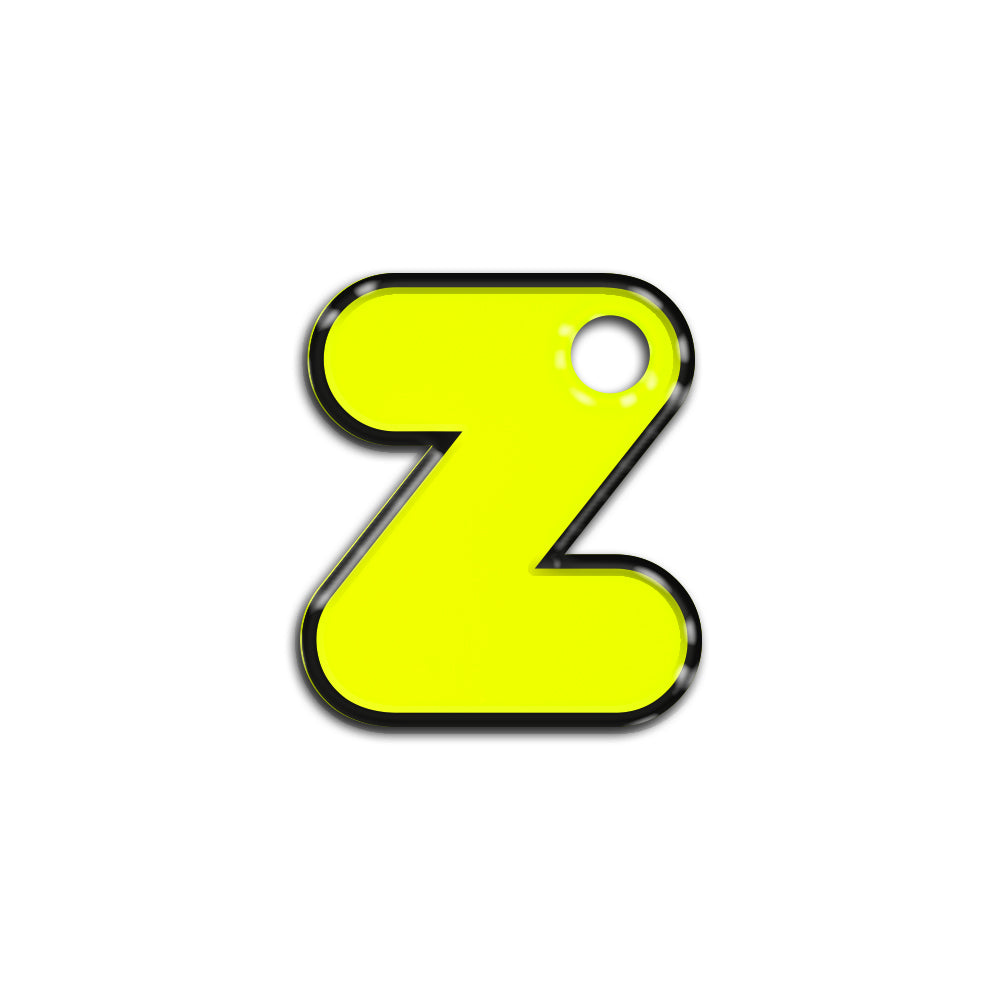 Z Harfi Rounded Sarı Neon | İsimlik