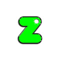 Z Harfi Rounded Yeşil Neon | İsimlik