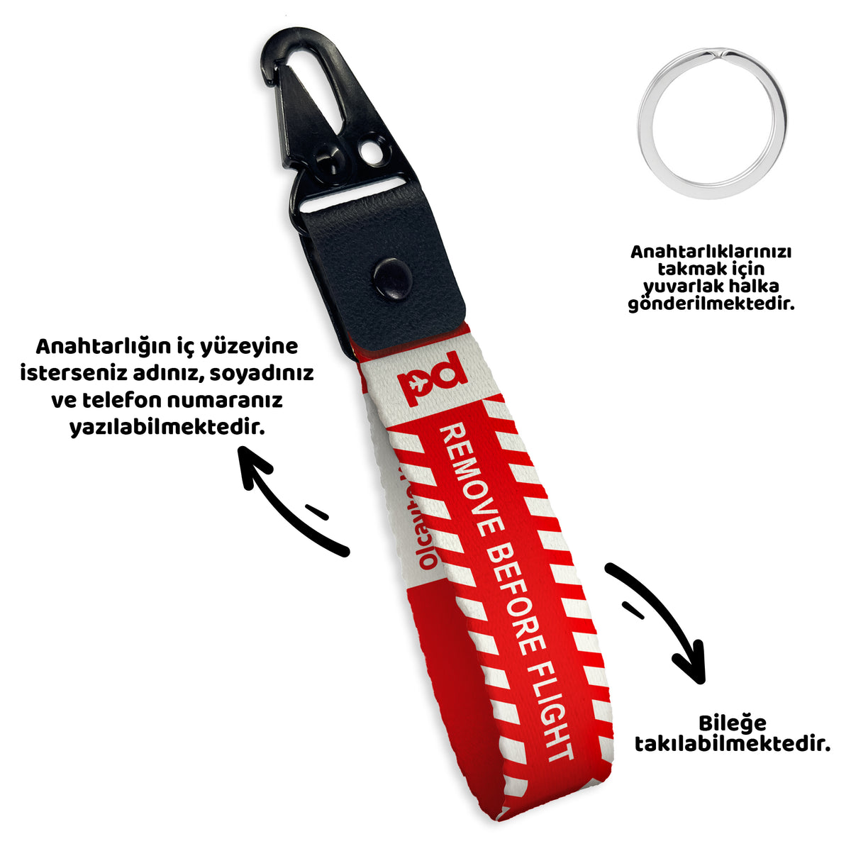 Remove Before Flight Kırmızı | PD Fly Anahtarlık - Evcil hayvanlar için mükemmel bir ürün.