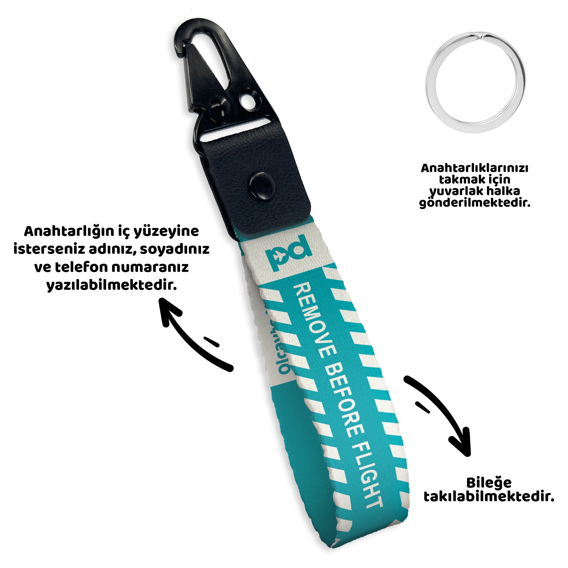 Remove Before Flight Mavi | PD Fly Anahtarlık - Evcil hayvanlar için mükemmel bir ürün.